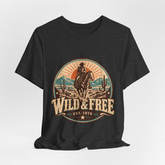 Retro Western Cowboy Graphic Tee (Est. 1976)