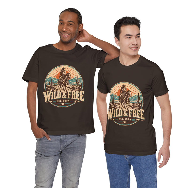Retro Western Cowboy Graphic Tee (Est. 1976)