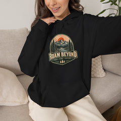 Vintage Mountain Camping Graphic Hooded Sweatshirt
